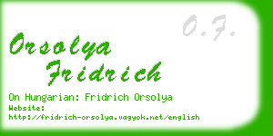 orsolya fridrich business card